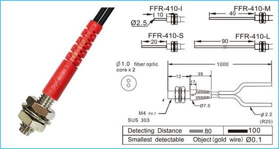 Bending Resistance M6 Diffuse Reflective Optical Fiber Units Cost