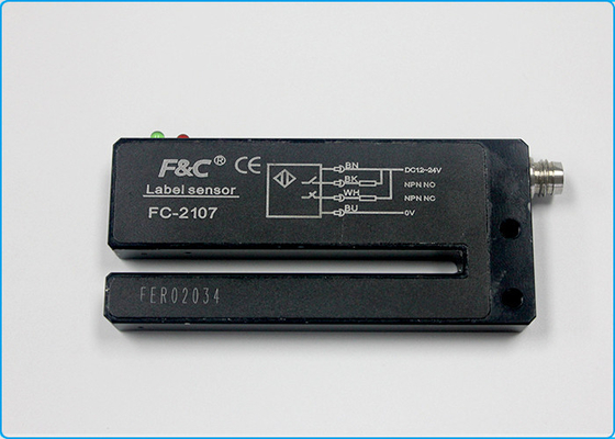 M8 Connector 12VDC PNP Type Fork Optical Label Sensor With Potentionmeter