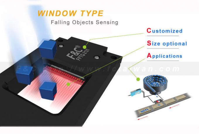 21mm Window Fiber Optic Sensor Through-Beam Reflective Falling Object ...