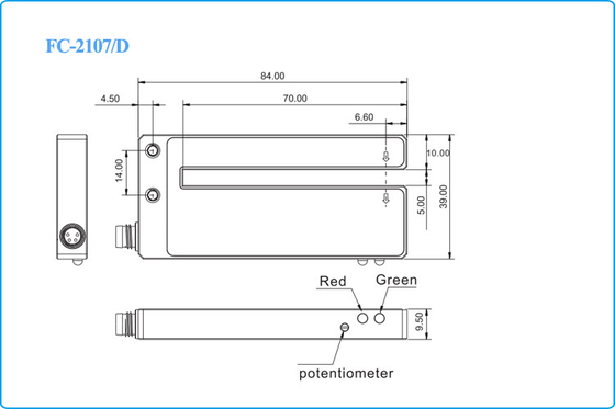 5mm Slot M8 Connector 24VDC NPN Adhesive Label Sensor Potentionmeter with CE